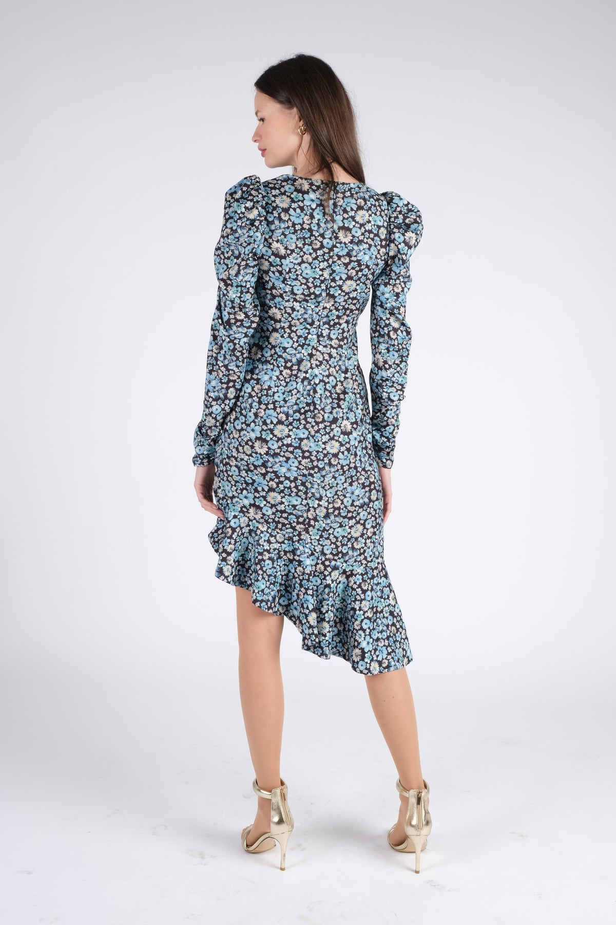 Midi Blue Floral Dress