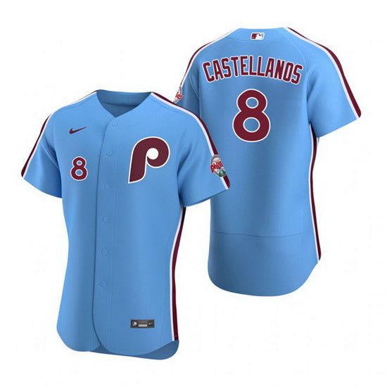 Men's Nick Castellanos Light Blue Philadelphia Phillies Big & Tall Replica  Player Jersey