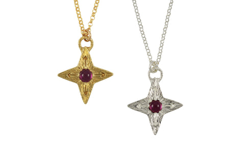 Compass Star Ruby Necklace