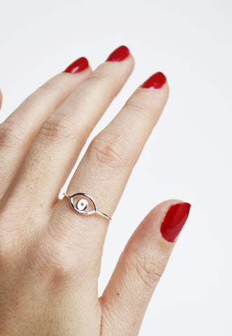 Silver Evil Eye Ring