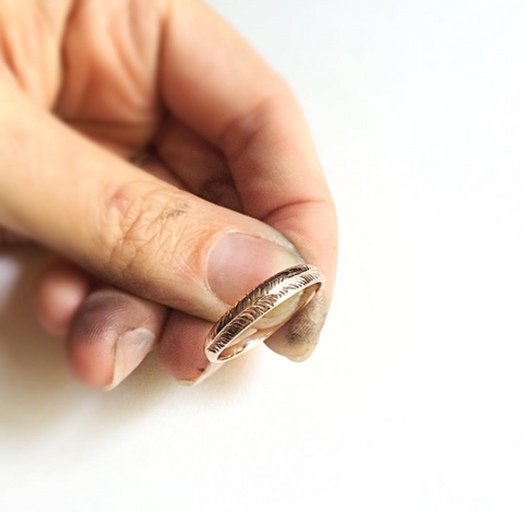 14K Rose Gold Single Palm Ring