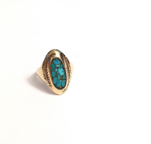 Paradise Ring with Turquoise Inlay