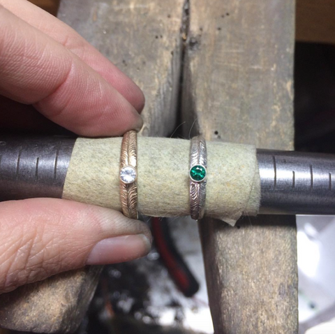 Palm Rings with Gemstones