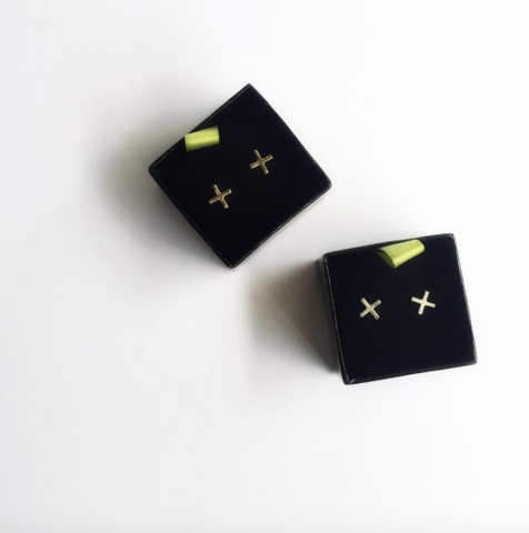 X Stud Earrings, Simple Earrings