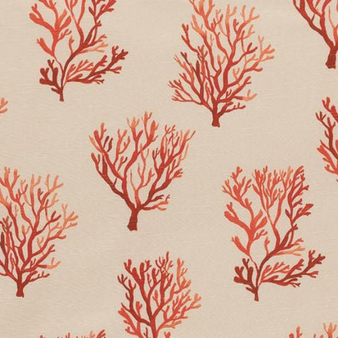 Lacefield Santorini Geranium Coral Decorator Fabric, Drapery, Home Accent, Lacefield, Savvy Swatch