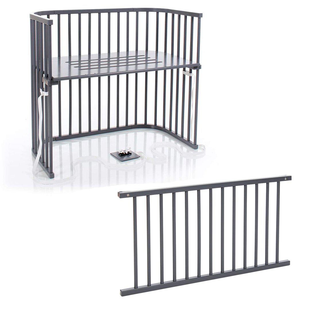 Babybay Boxspring Xxl Bedside Crib Side Rail Platinum Grey