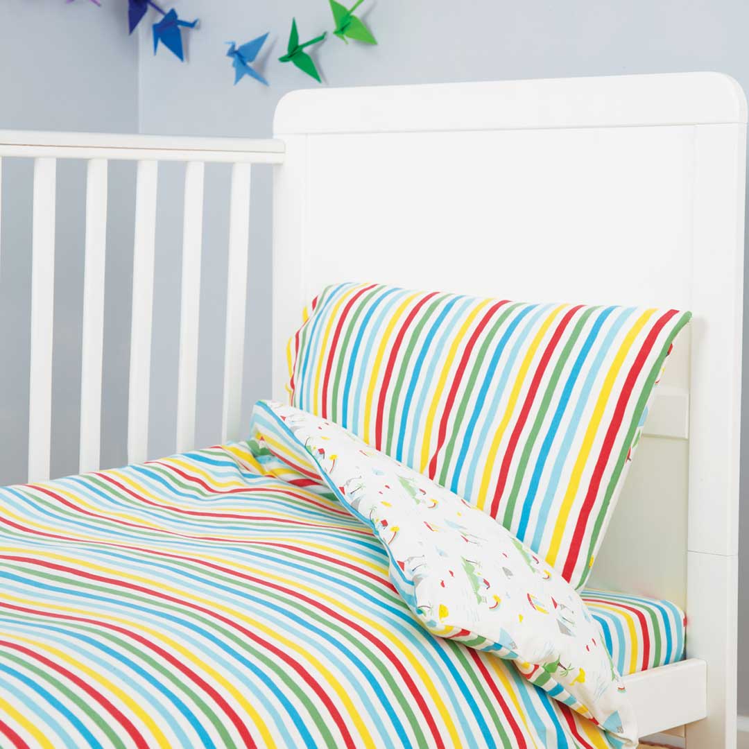 Frugi Cuddle Up Jersery Cot Bed Duvet Set Island Life Natural