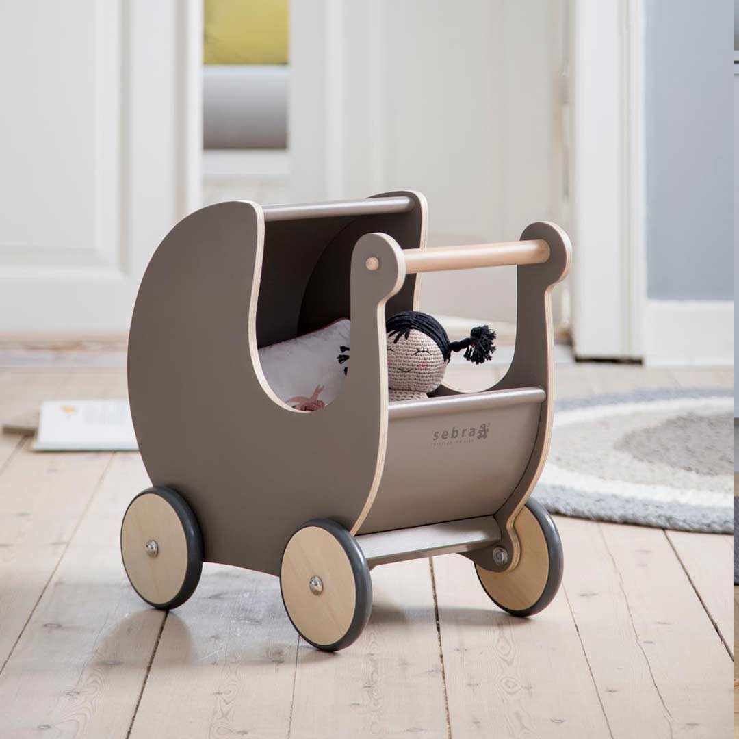 wooden baby doll pram