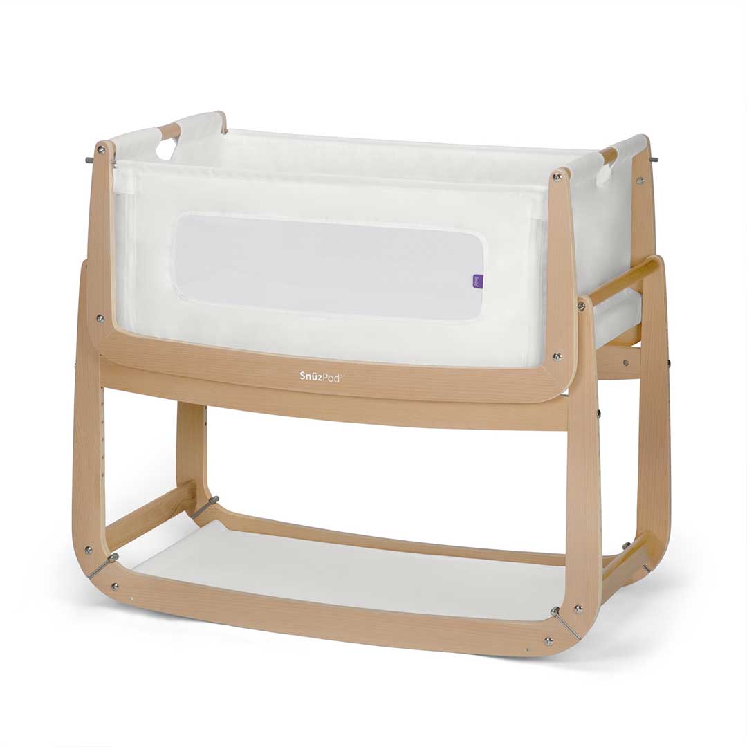 Snuzpod 3 Bedside Crib With Mattress In Natural Natural Baby Shower