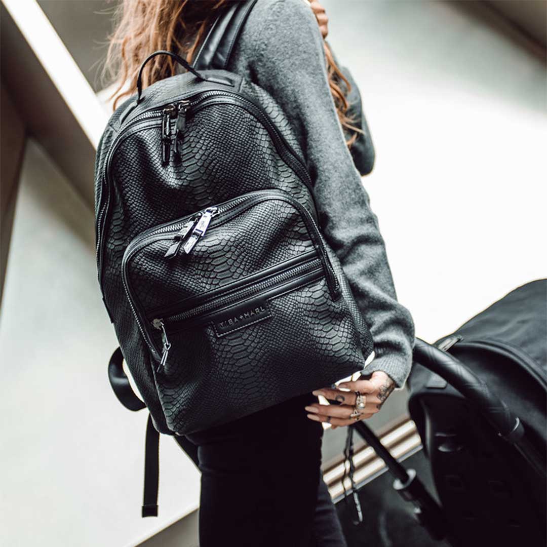 tiba and marl black backpack