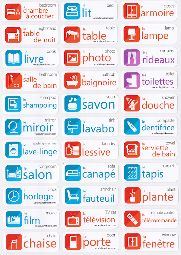 French Language Stickers – VocabularyStickers™