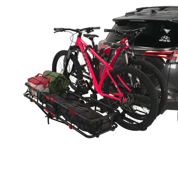 hitch cargo carrier and bike rack combo
