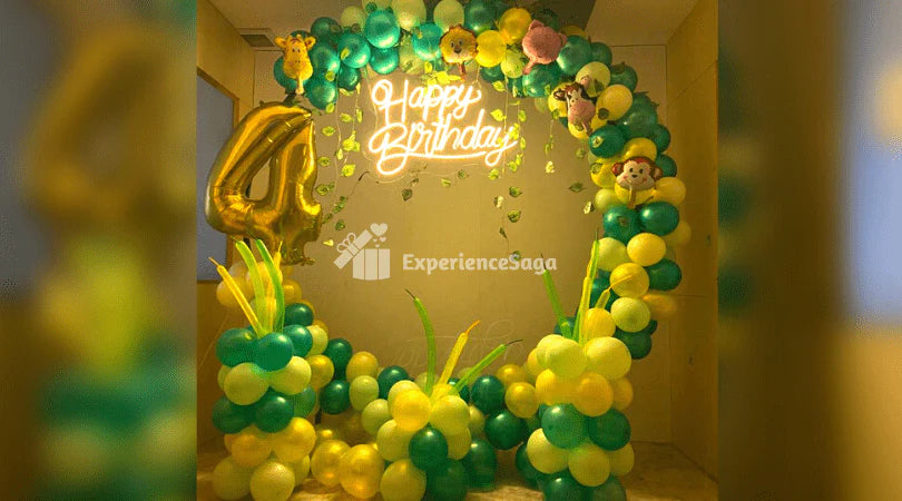 Jungle Theme Ring Balloon Decoration at Home, Pune