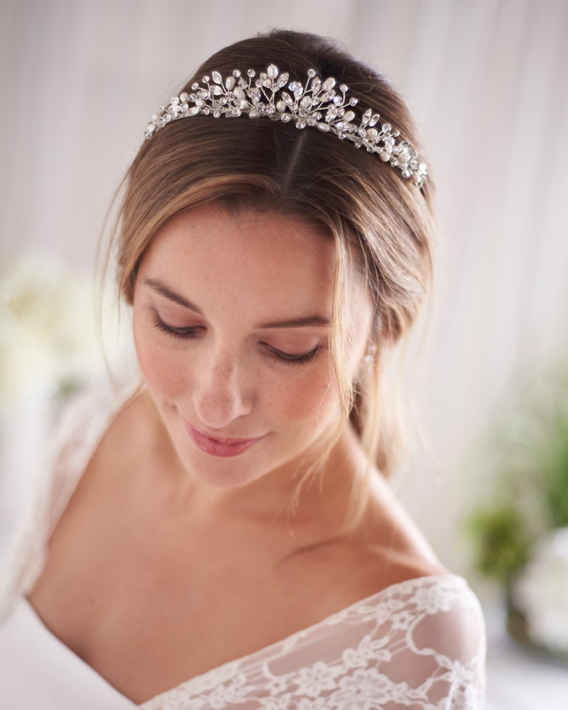 pearl wedding tiaras