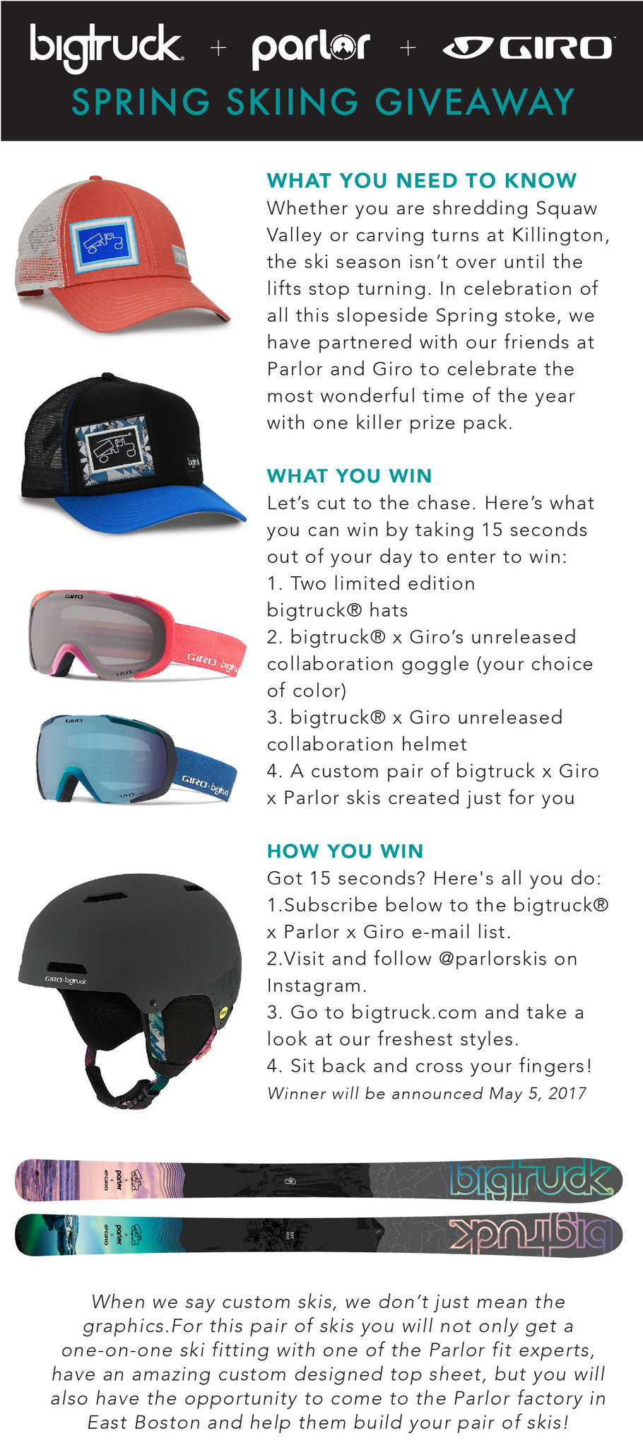 bigtruck Parlor Giro spring skiing giveaway