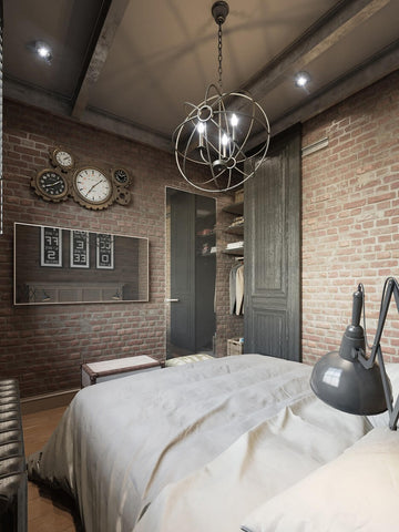 Industrial Inspired Bedroom Lighting