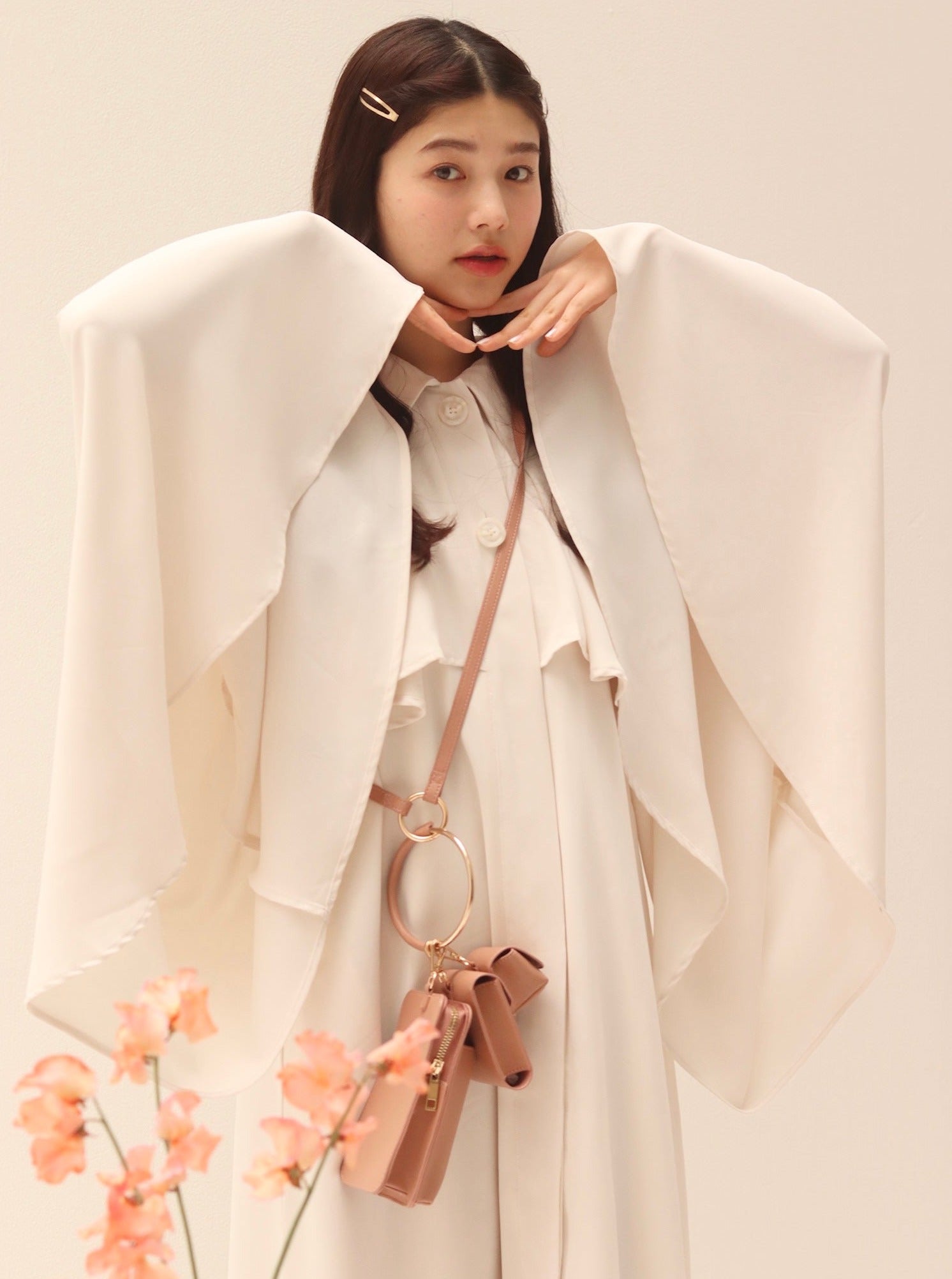 muguet back pleats angel trench coat - アウター