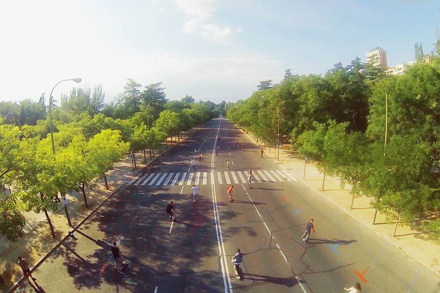 drone surfskate parque del oeste