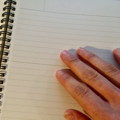 touching the paper inside of a Mnemosyne notebook