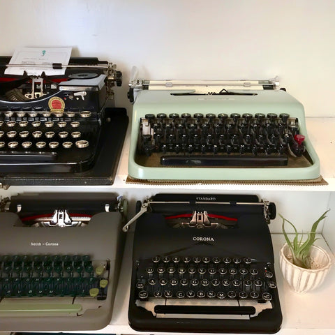 Vintage typewriters at The Paper Seahorse