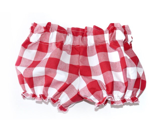 Red & White Gingham Check Cotton Bloomers