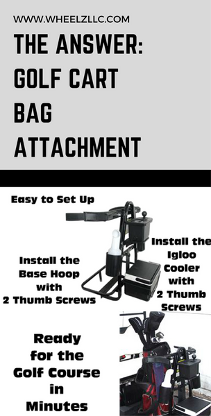 The Answer: Golf Cart Golf Bag Attachment with Accessories