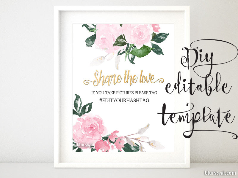 hashtag-sign-template-featuring-pink-floral-accents-blursbyai