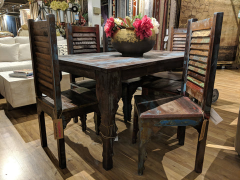 Table and Chairs made from Recycled Teak Wood