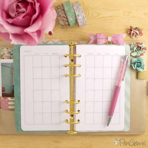 PenGems Free Planner Insert Month on Two Pages