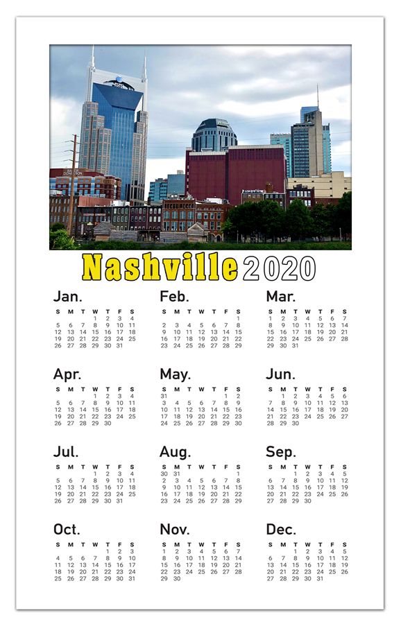 Nashville Calendar Photo Skyline Photo Nashville