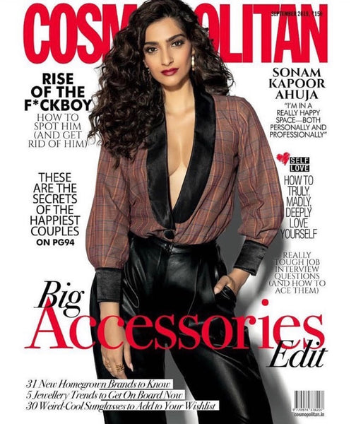 Cosmopolitan India September'19 -the big accessories issue featuring Lai Folklore collection silver jewellery