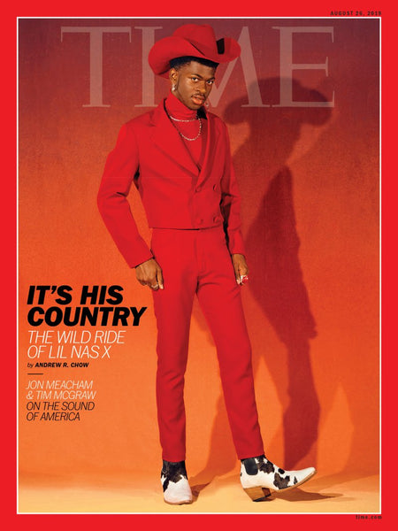 lil nas wears pskaufman on the cover of time magazine styled by hodo vodo