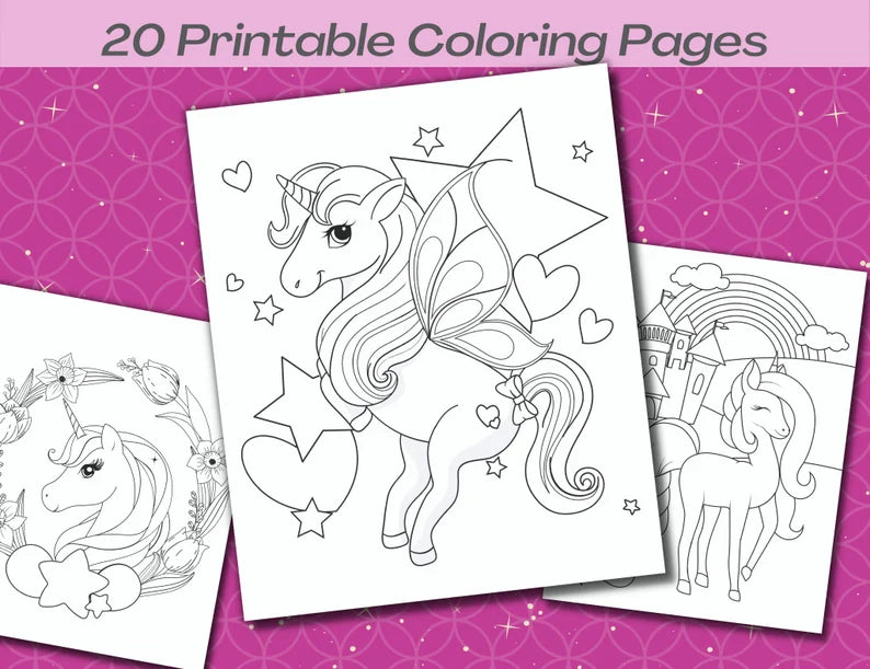 unicorn birthday coloring pages