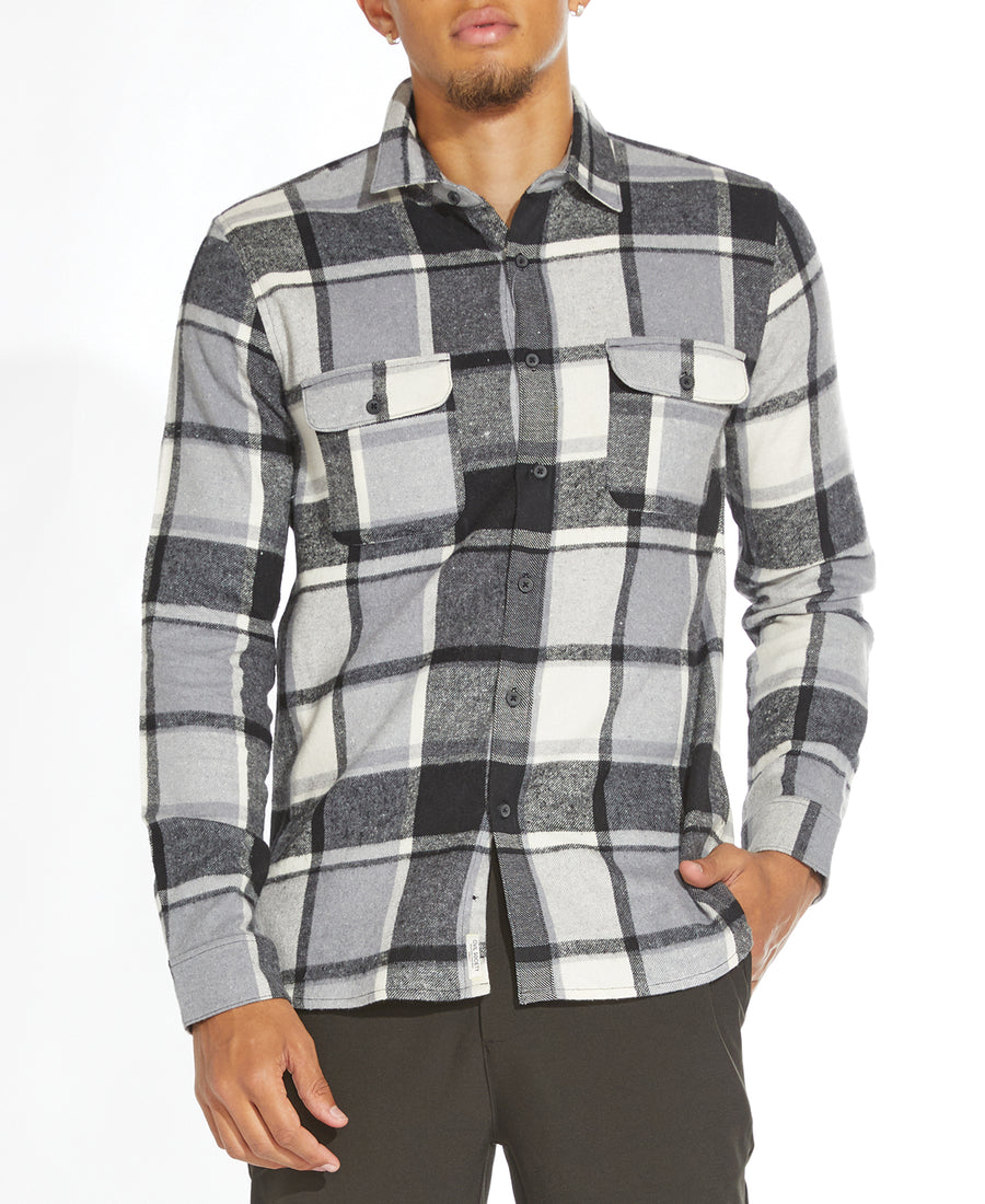 Ayers Flannel Shirt (White/Black)