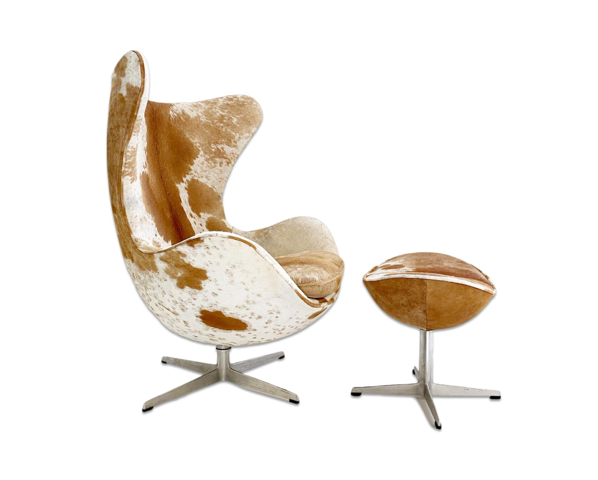 Egg Chair And Ottoman In Brazilian Cowhide Forsyth