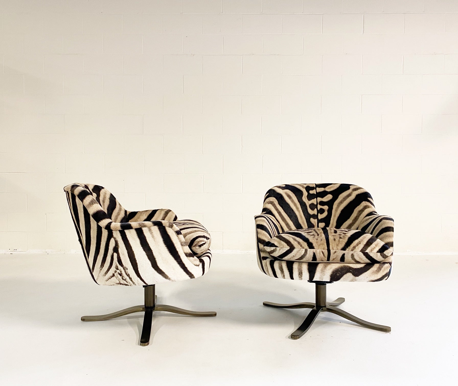 zebra print swivel chair