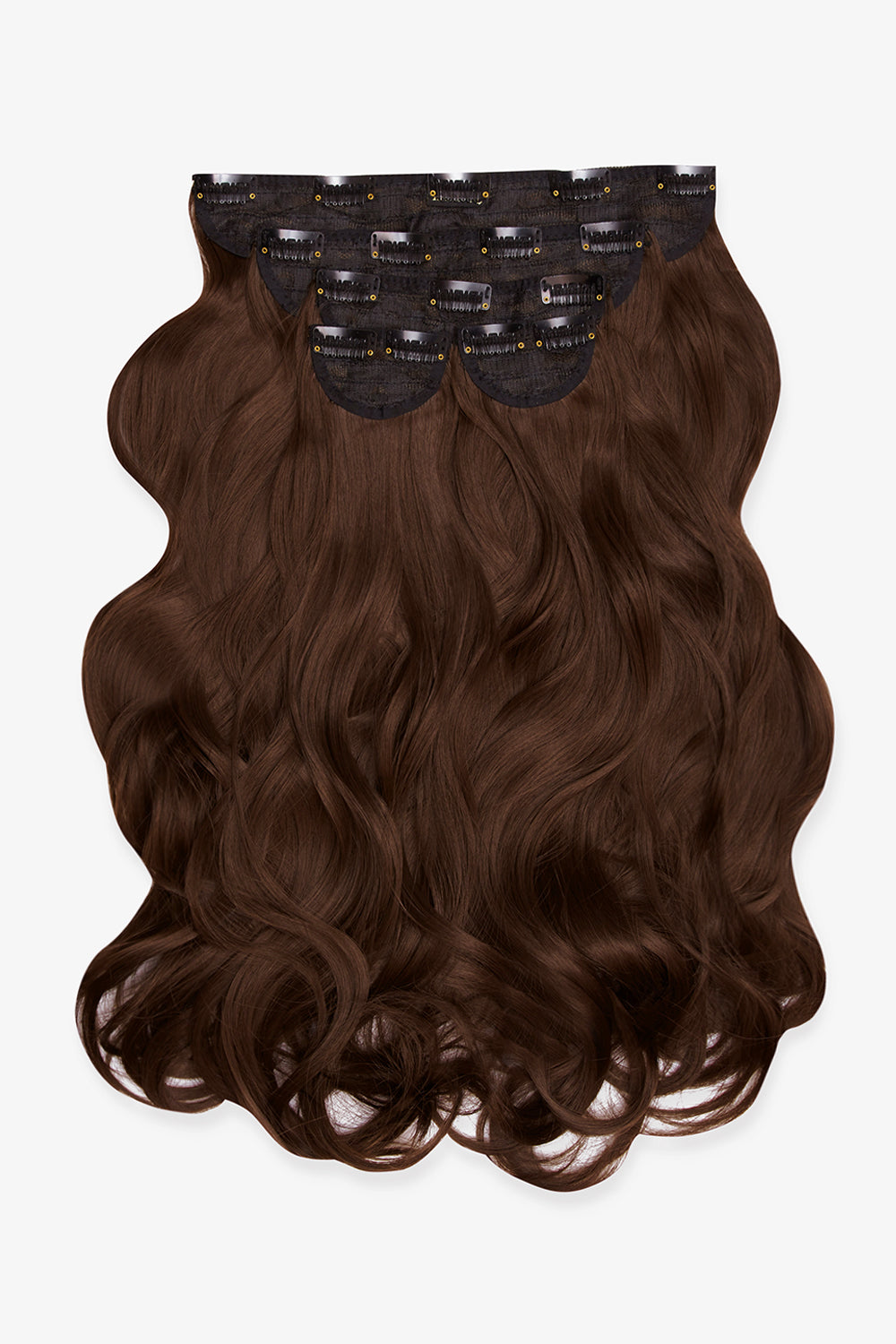 Super Thick 22" 5 Piece Natural Wavy Clip In Hair Extensions - LullaBellz - Golden Brown