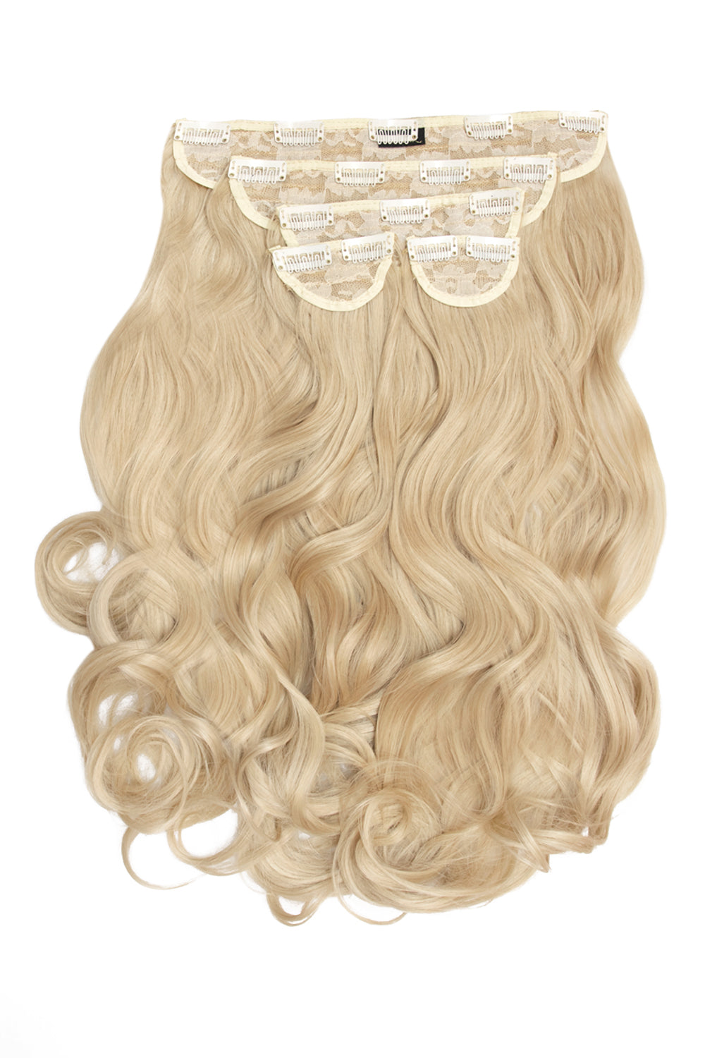 Super Thick 22" 5 Piece Curly Clip Hair Extensions + Hair Care Bundle - California Blonde