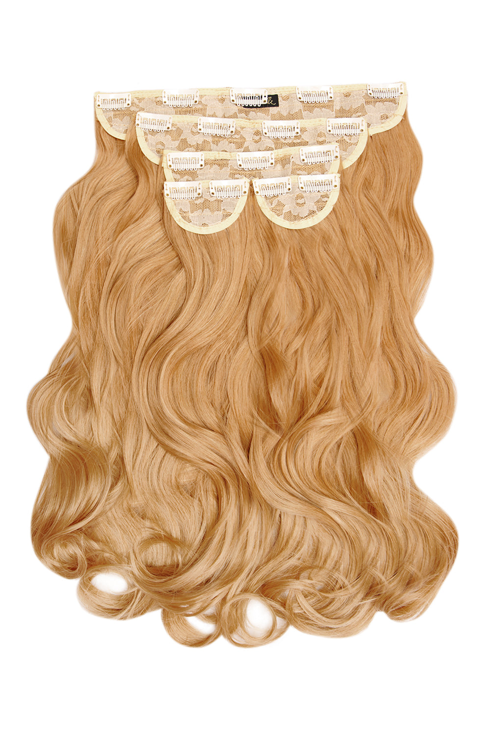 Super Thick 22" 5 Piece Natural Wavy Clip In Hair Extensions - LullaBellz - Caramel Blonde