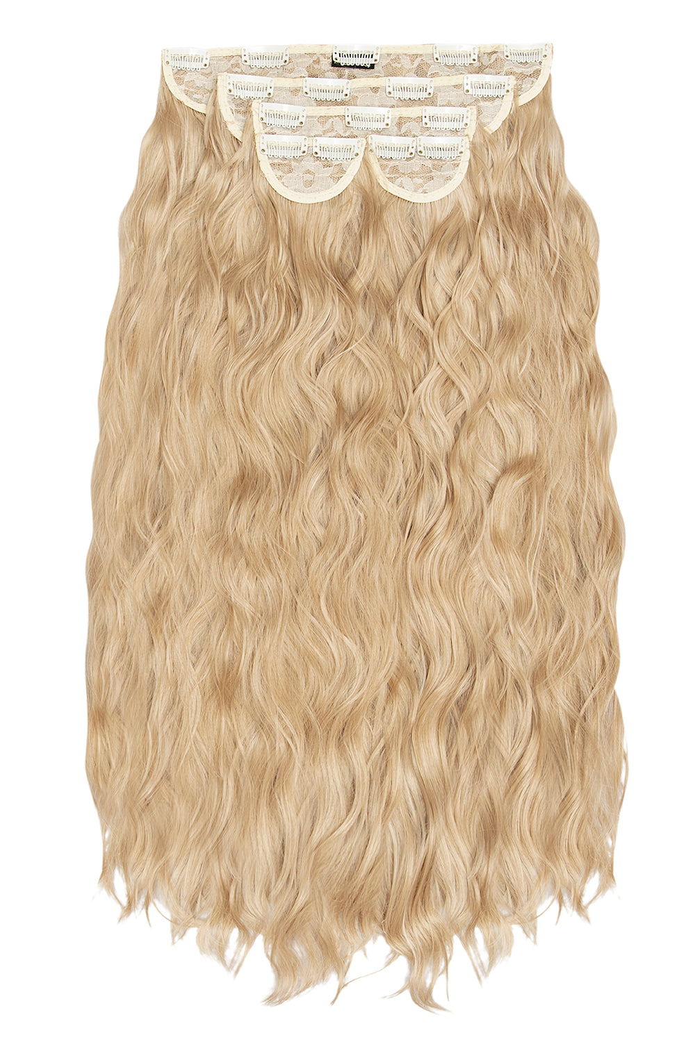 Super Thick 26" 5 Piece Waist Length Wave Clip In Hair Extensions - LullaBellz  - Honey Blonde Festival Hair Inspiration