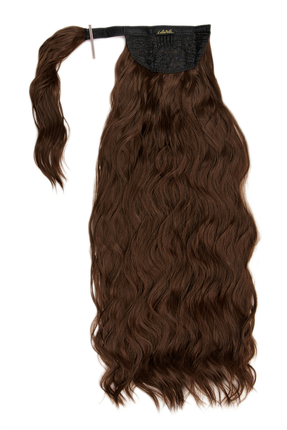 26" Textured Wavy Grande Lengths Wraparound Ponytail - LullaBellz  - Golden Brown Festival Hair Inspiration