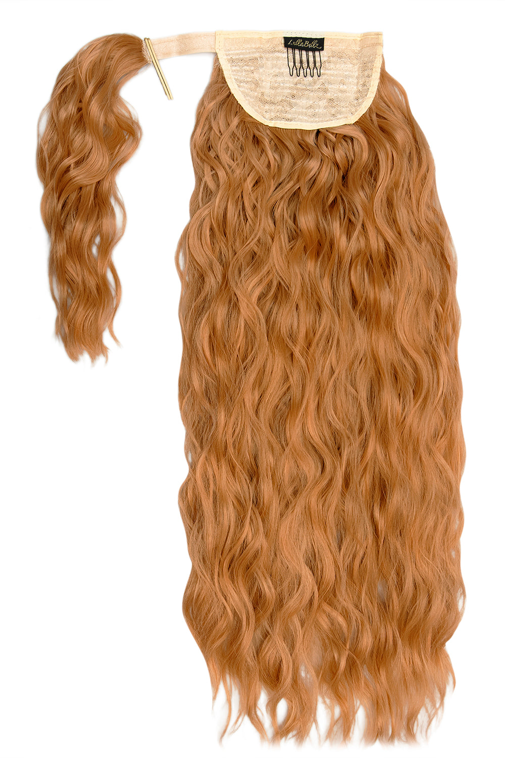 26" Textured Wavy Grande Lengths Wraparound Ponytail - LullaBellz  - Strawberry Blonde