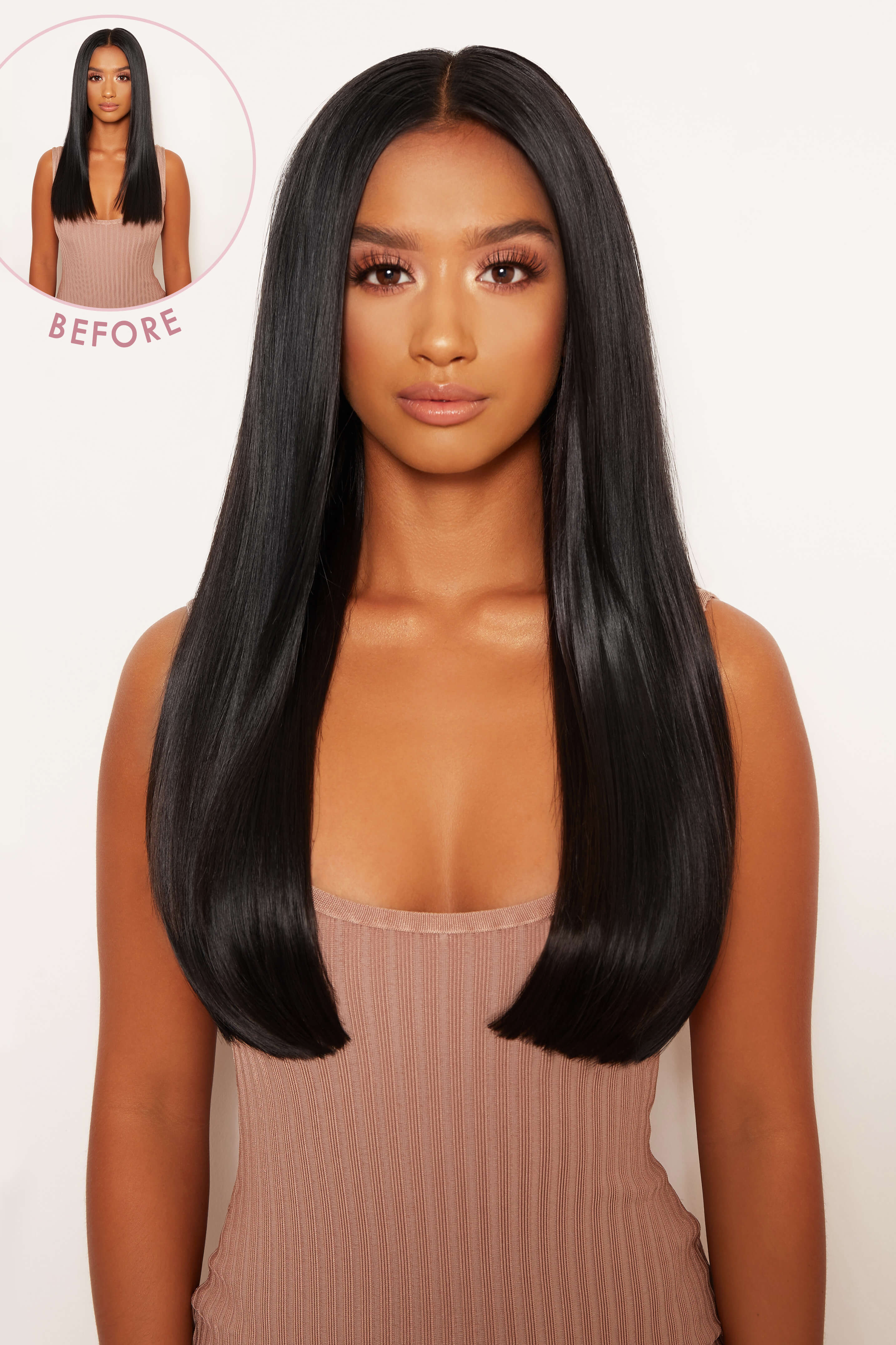 Thick 18" 1 Piece Straight Synthetic Clip In Hair Extensions - LullaBellz  - Natural Black