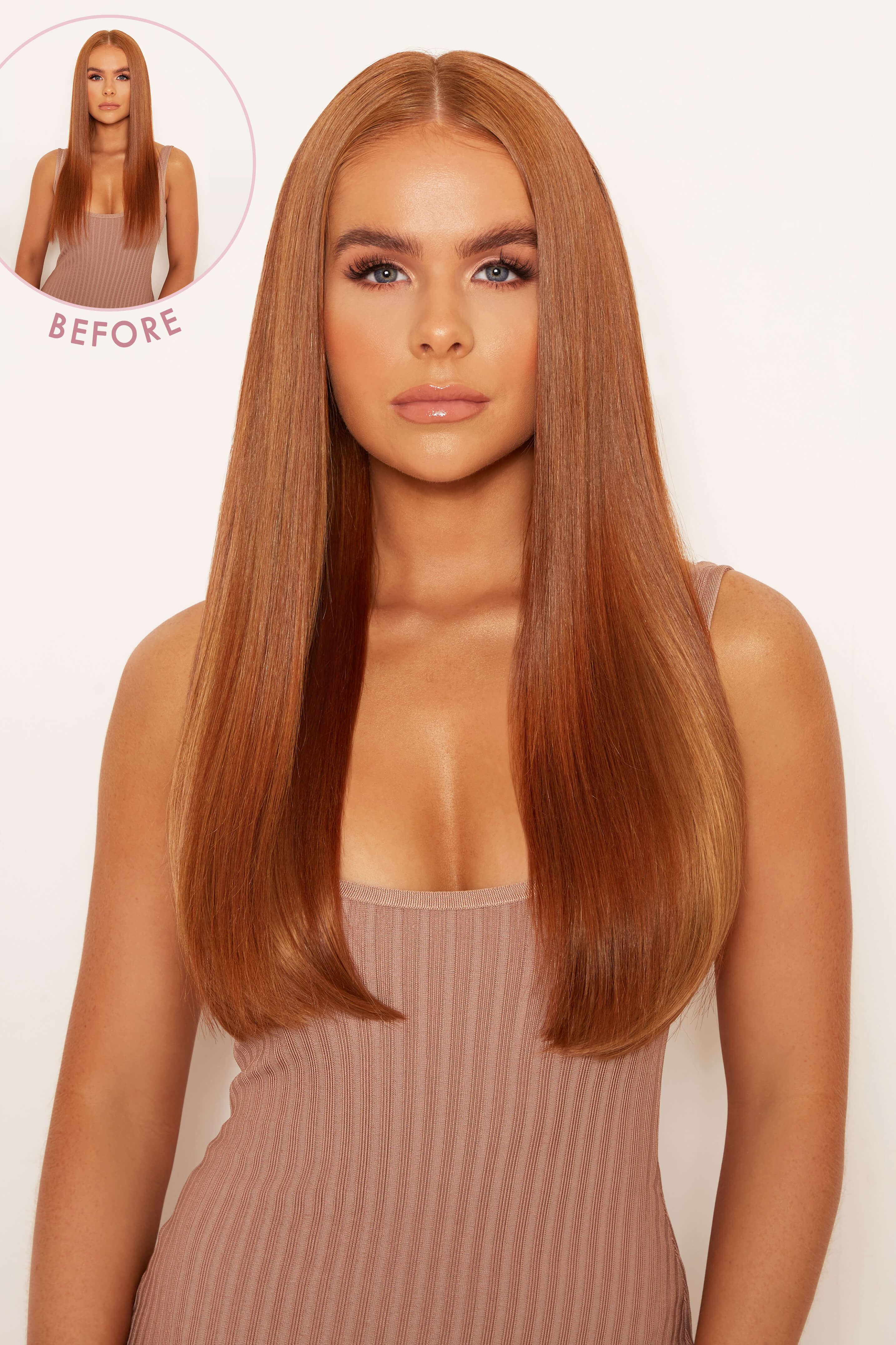 Thick 18" 1 Piece Straight Synthetic Clip In Hair Extensions - LullaBellz  - Mixed Auburn