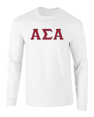 Alpha Sigma Alpha Twill Letter Long Sleeve Tee