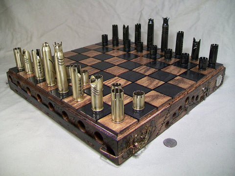 Shell Casing Chess Set- Game Room