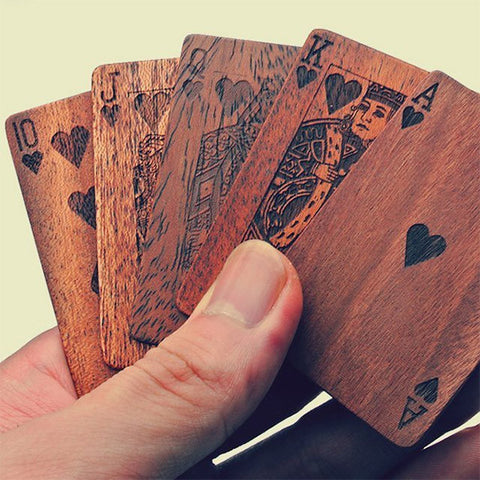 Wooden Deck of Cards for your Poker Room
