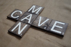 Man Cave Wood Lettering