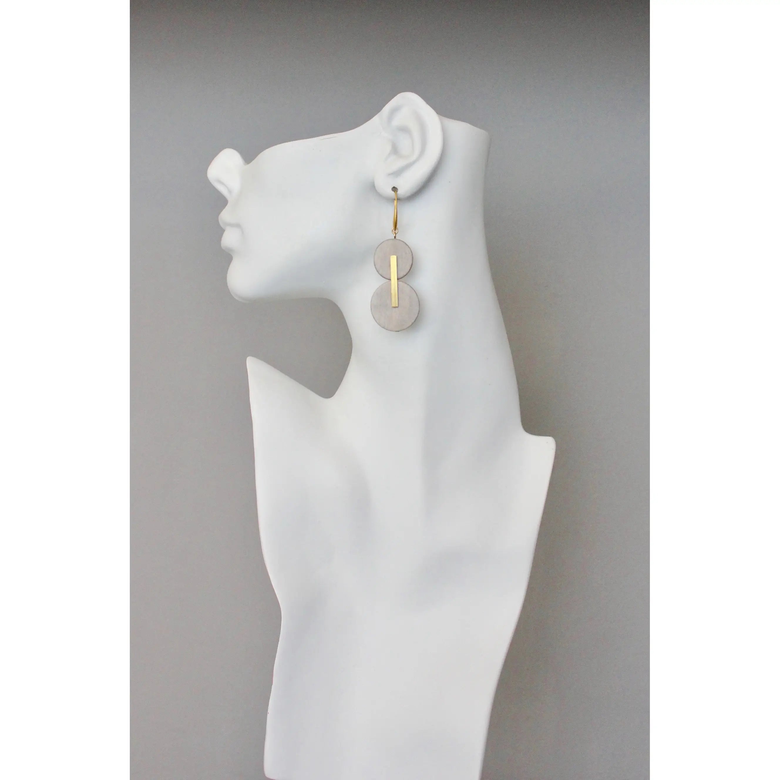 David Aubrey Wood + Brass Earrings