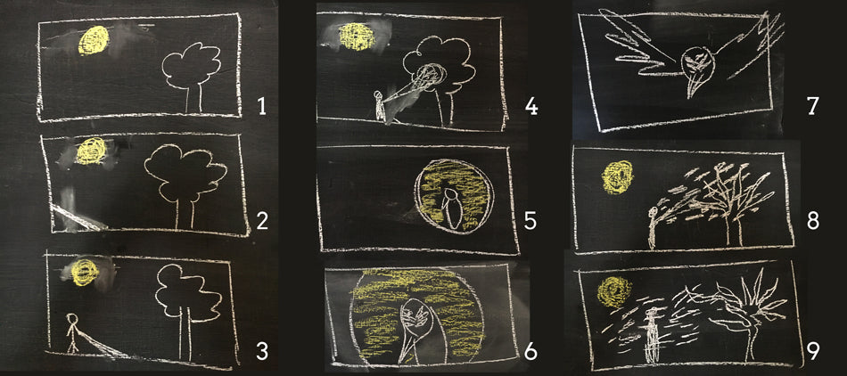 Opening storyboards for the Ghost Stories title sequence